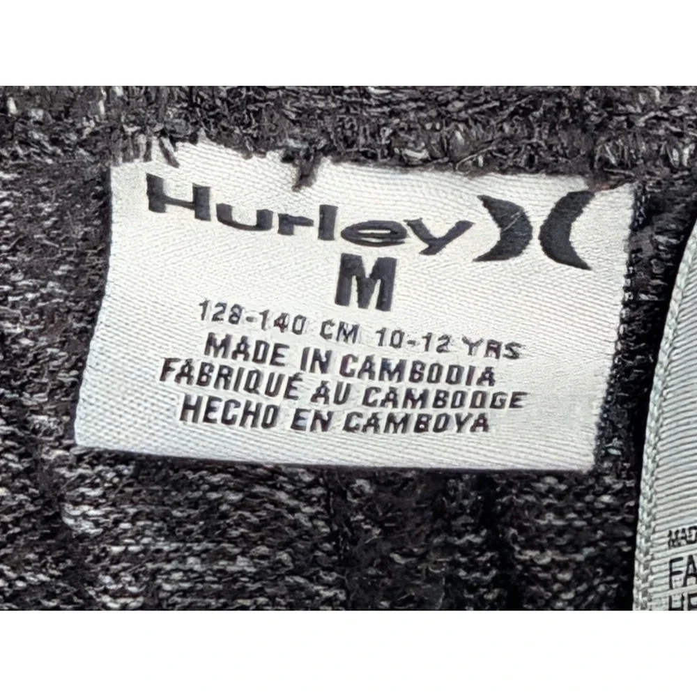 Hurley Kids Joggers Sweatpants Size M 10 12 Yrs Charcoal Rainbow Logo Activewear